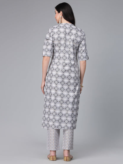 Printed Cotton Blend Kurta Pant Set (Pre-Order)