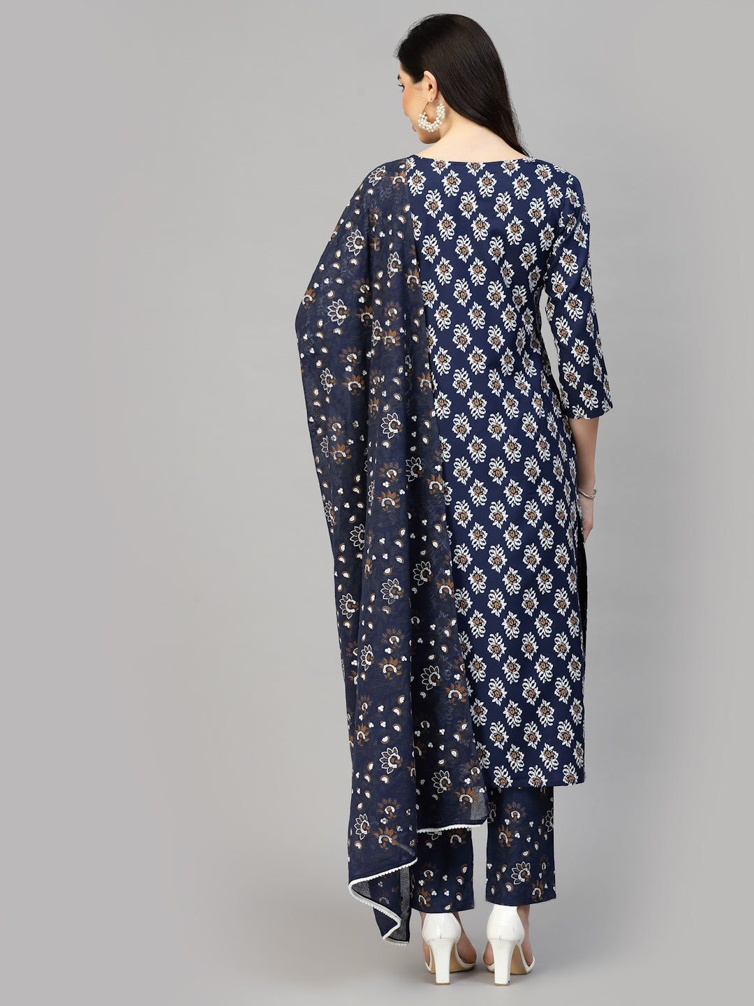 Printed Rayon Kurta Pant Dupatta Set (Pre-Order)