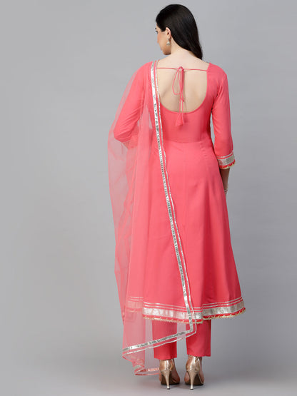 Solid Rayon Kurta Pant Dupatta Set (Pre-Order)