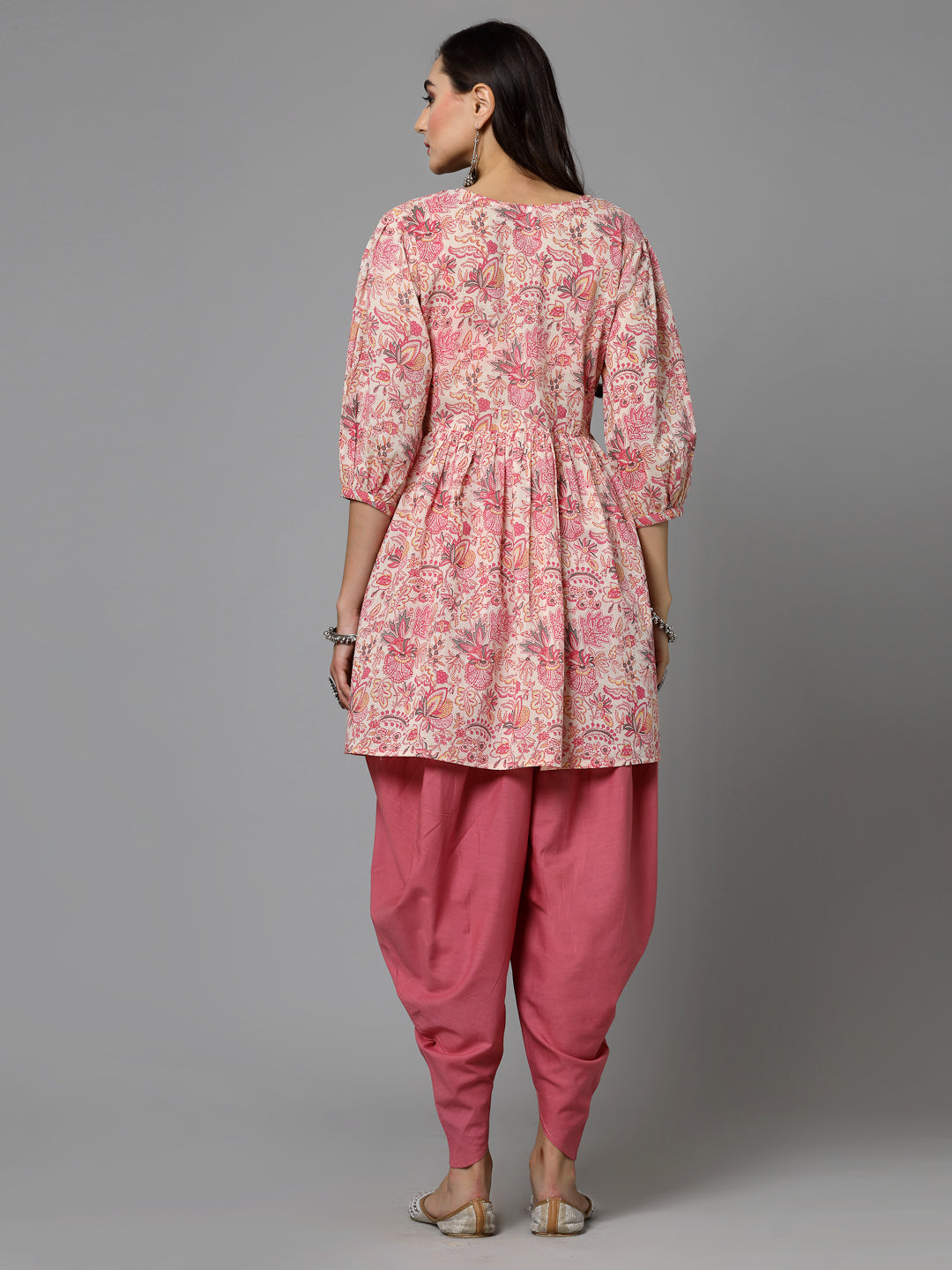 Floral Printed Cotton Kurti with Dhoti Pant (Pre-Order)