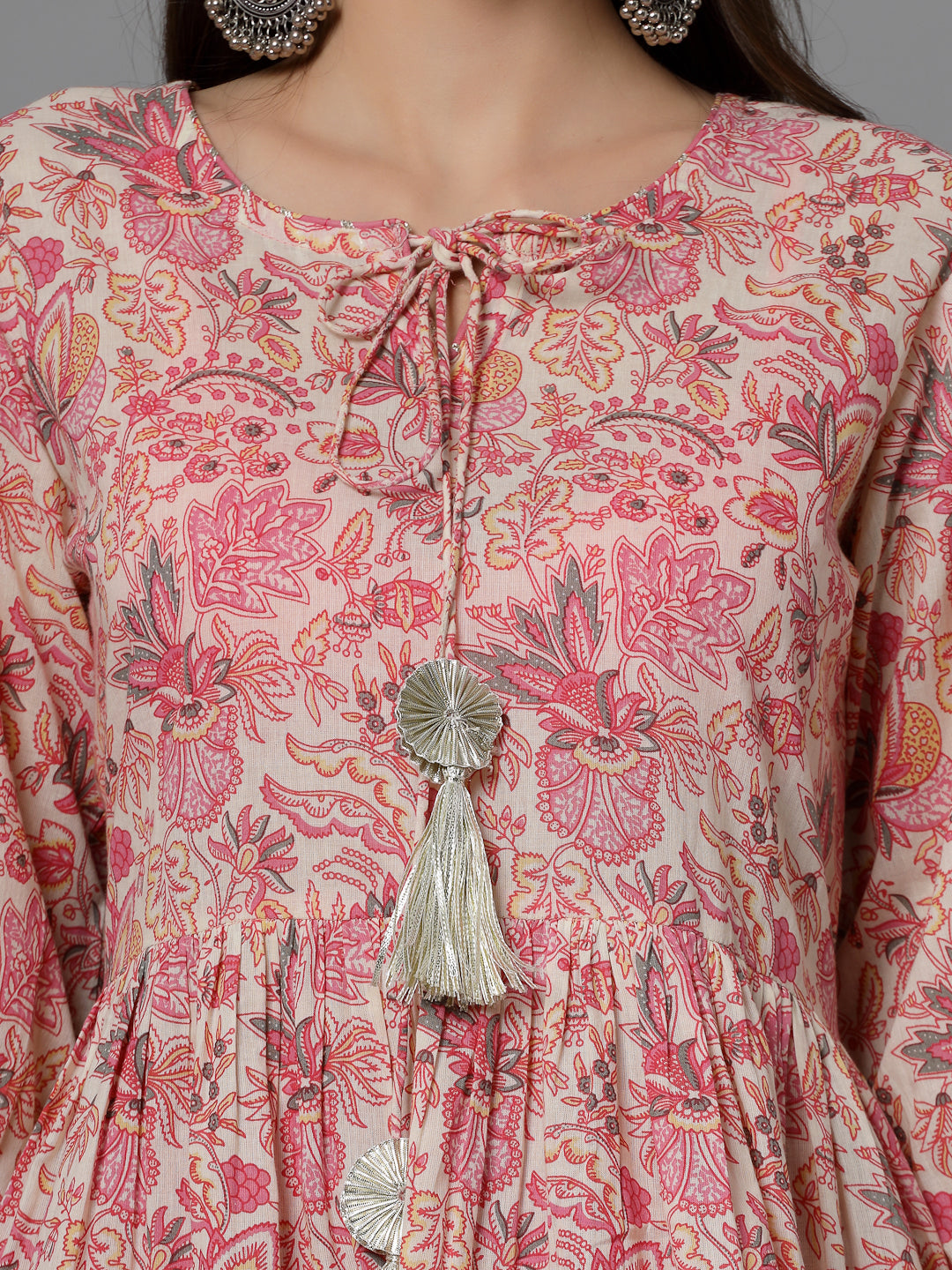 Floral Printed Cotton Kurti with Dhoti Pant (Pre-Order)