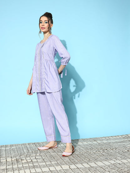 Self Design Rayon Blend Co-Ords Set (Pre-Order)