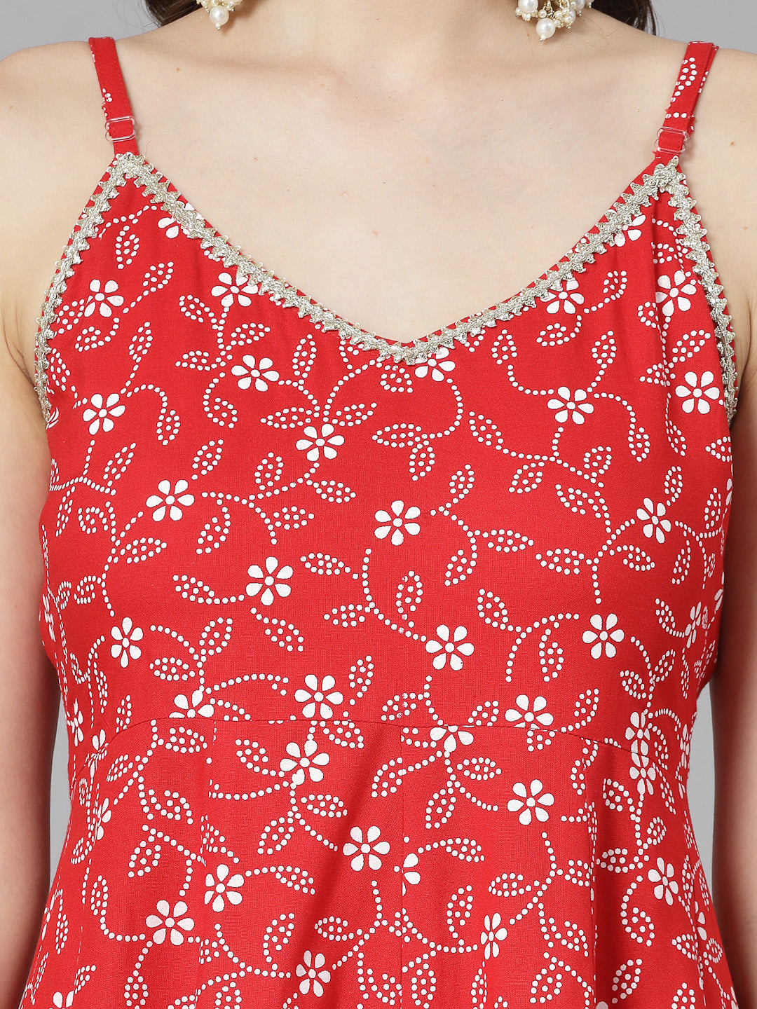 Floral Printed Rayon Anarkali Kurta Pant Dupatta set (Pre-Order)