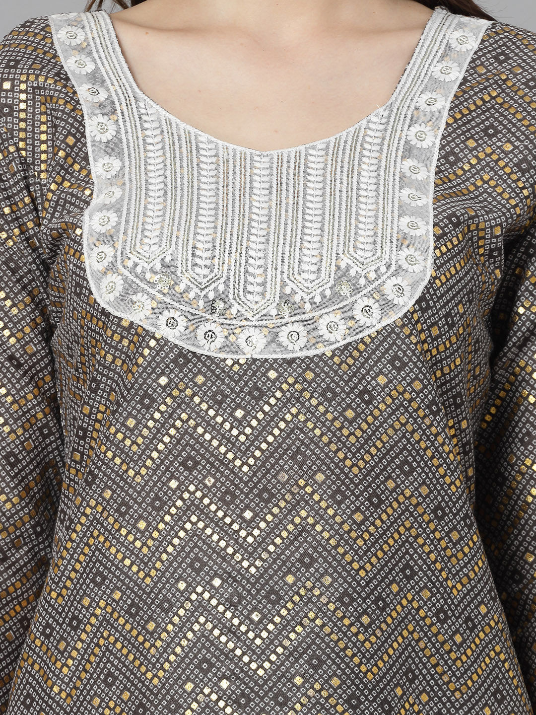 Printed & Embroidered Cotton Blend Straight Kurta Pant Set (Pre-Order)