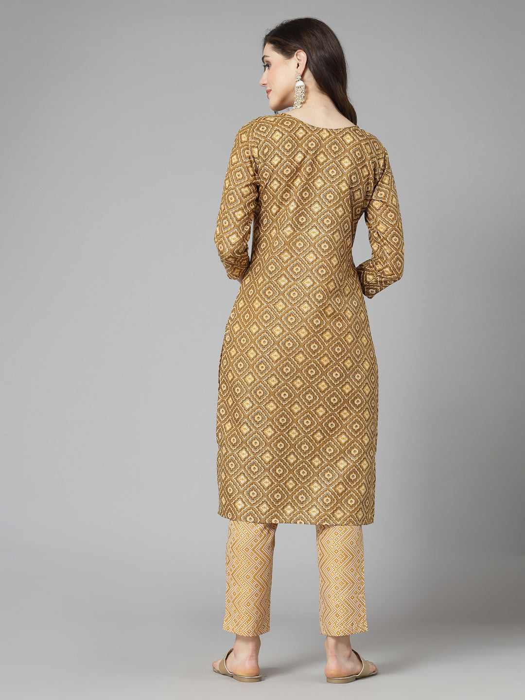 Printed Cotton Blend Straight Kurta Pant Set (Pre-Order)