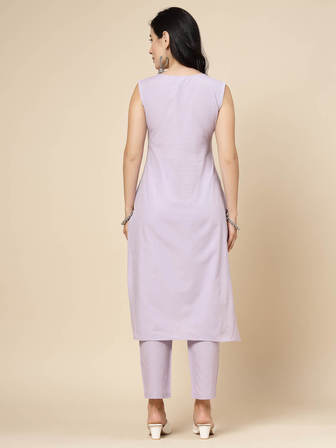 Embroidered Cotton Blend Straight Kurta Pant Set (Pre-Order)