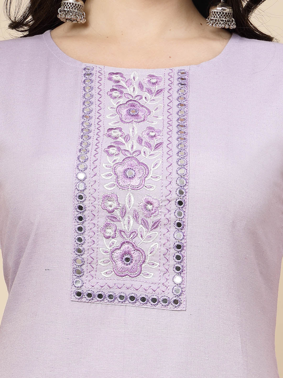 Embroidered Cotton Blend Straight Kurta Pant Set (Pre-Order)