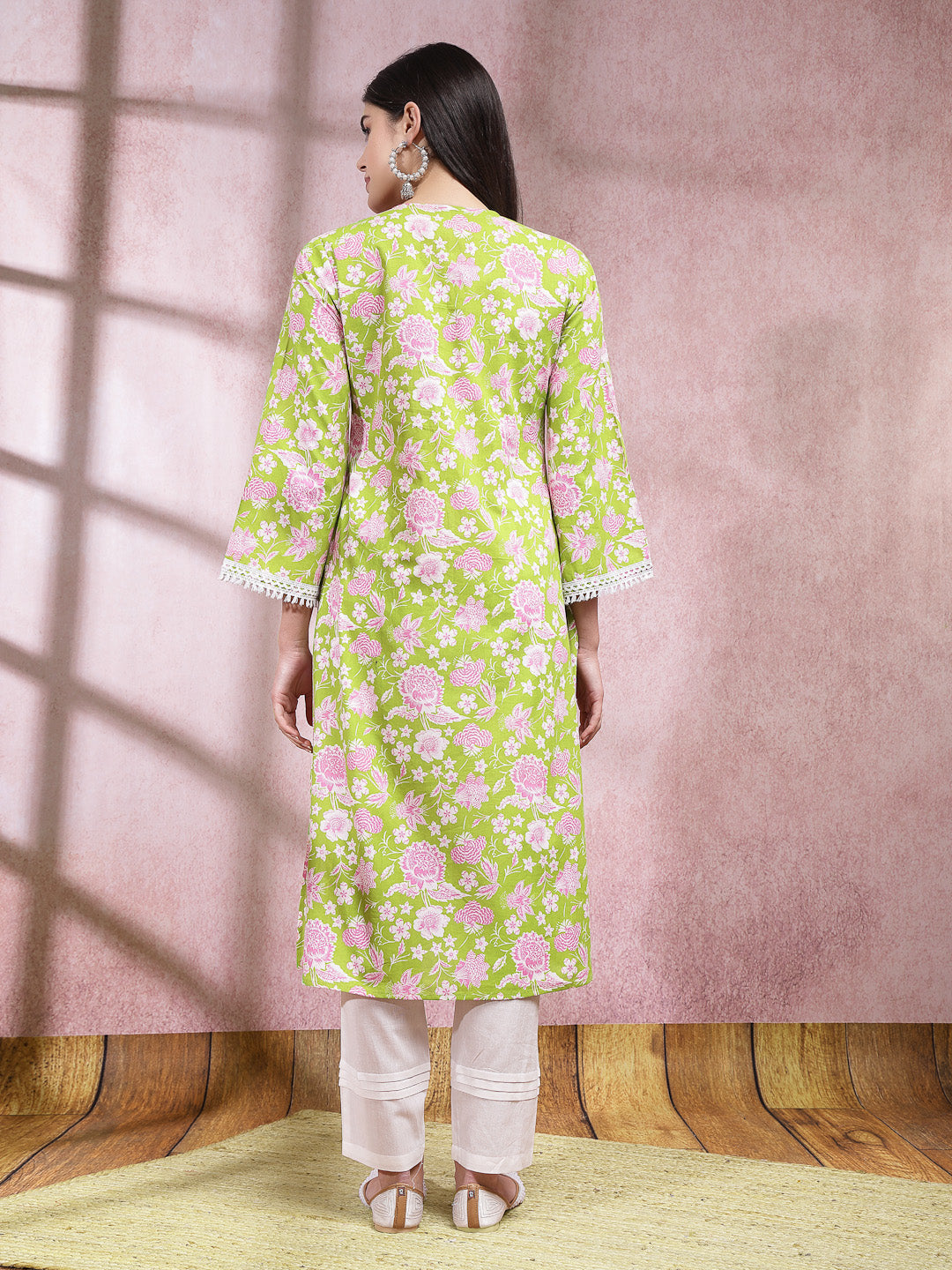 Floral Printed Cotton Straight Kurta Pant Set (Pre-Order)