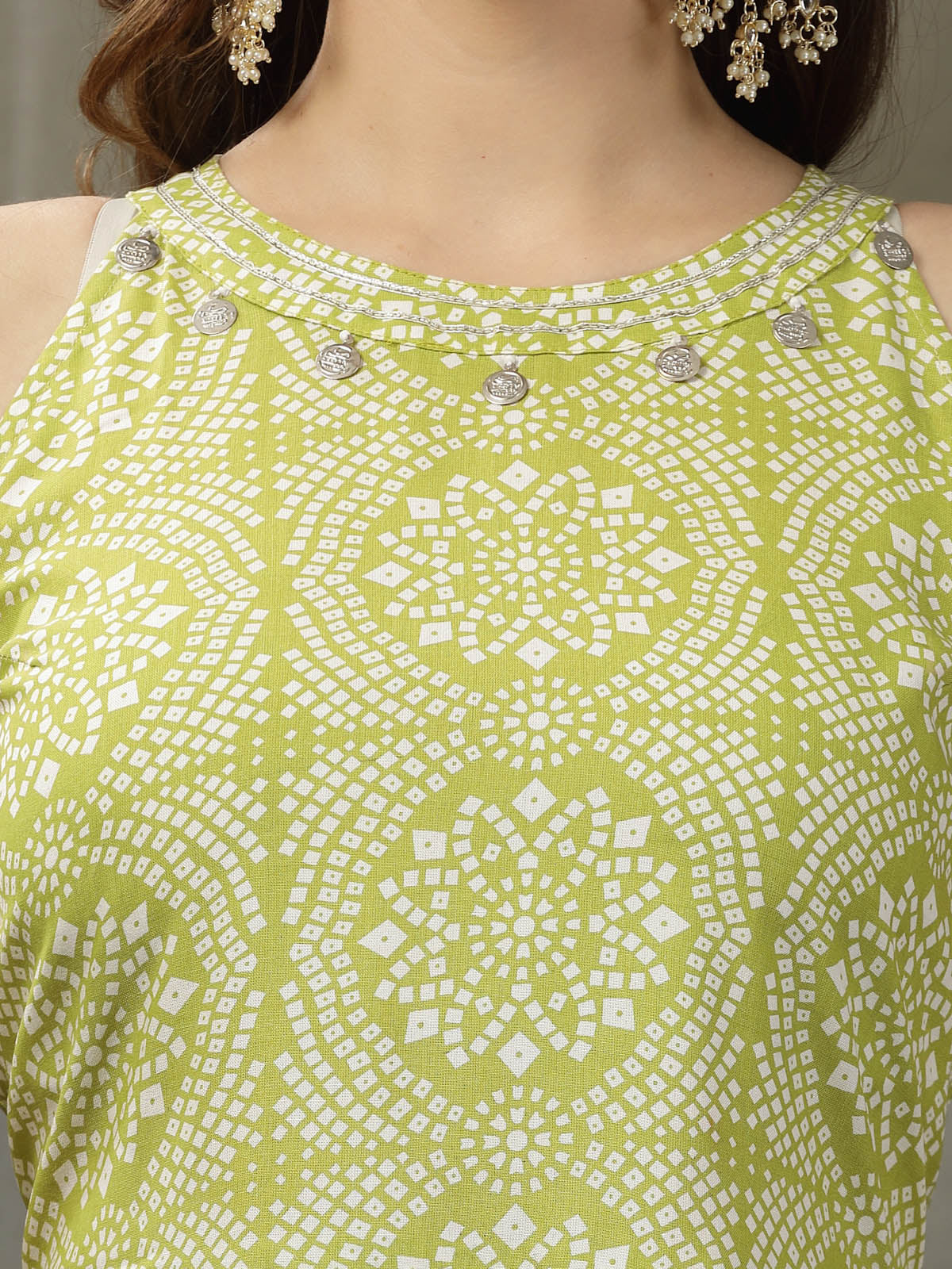 Bandhej Printed Rayon Pleated Kurta Sharara Dupatta Set (Pre-Order)