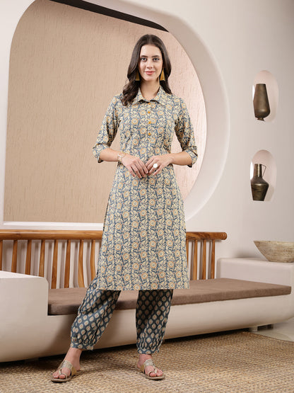 Dabbu Printed Cotton Straight Kurta Pant Set (Pre-Order)