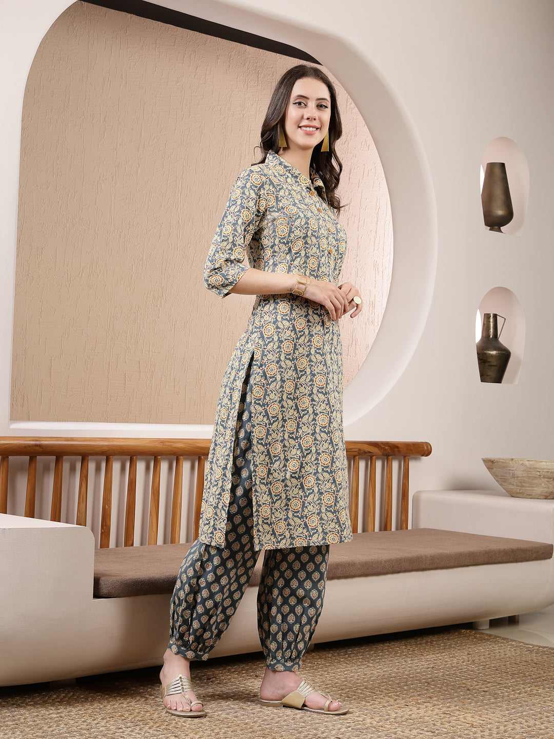 Dabbu Printed Cotton Straight Kurta Pant Set (Pre-Order)