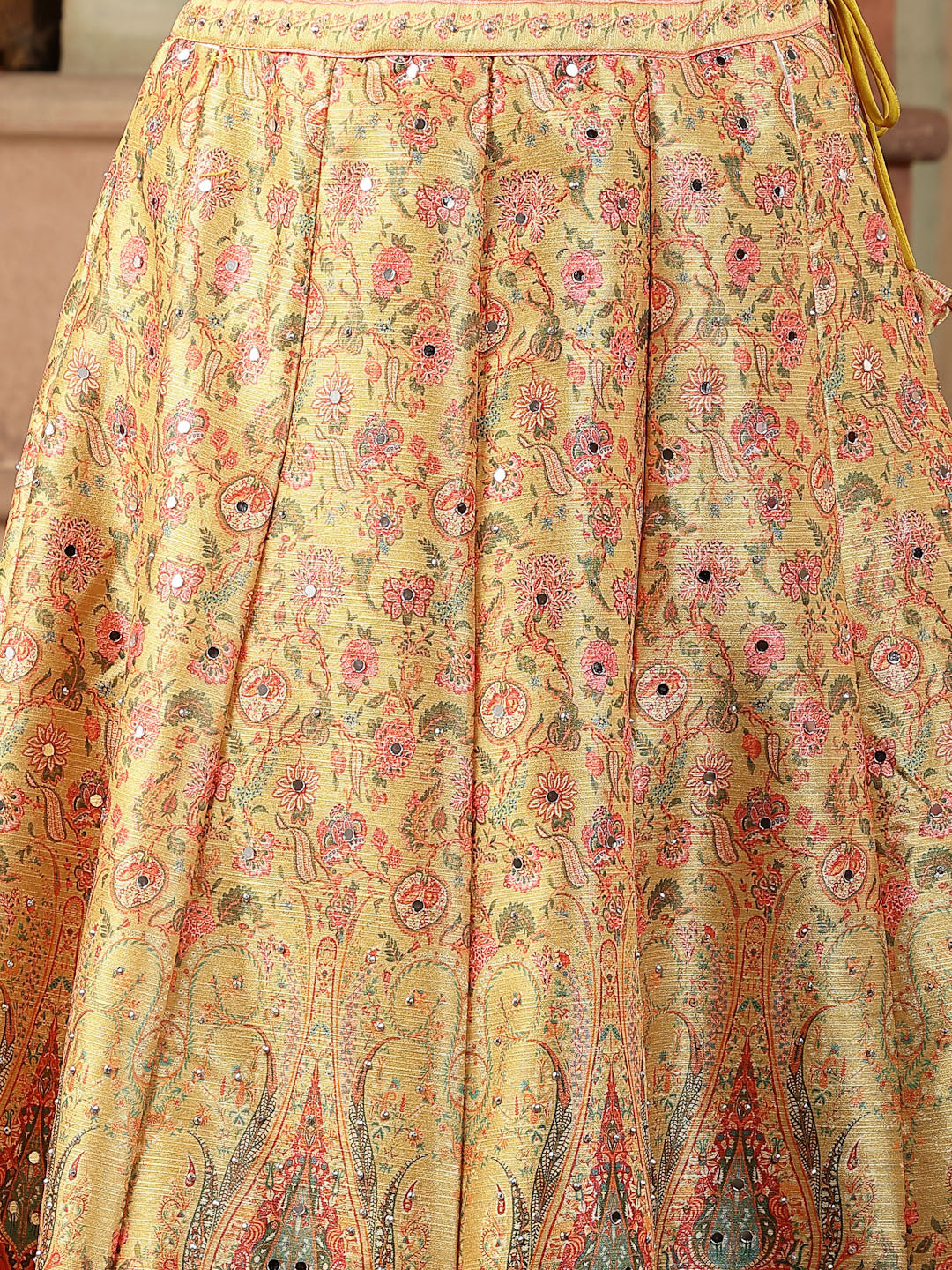 Floral Printed Silk Blend Lehenga Dupatta With Blouse