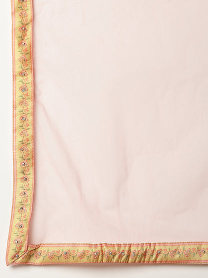 Floral Printed Silk Blend Lehenga Dupatta With Blouse (Pre-Order)