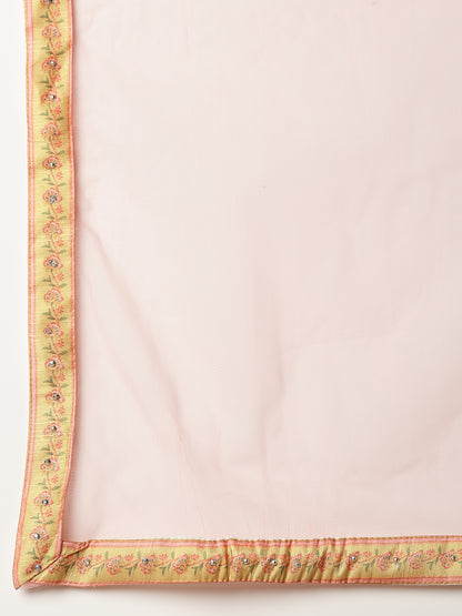 Floral Printed Silk Blend Lehenga Dupatta With Blouse