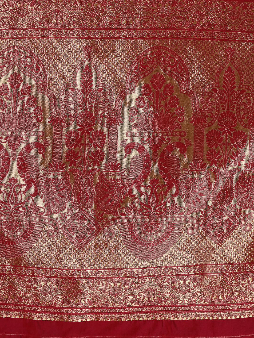 Ethnic Motifs Woven Design Zari Silk Blend Banarasi Saree