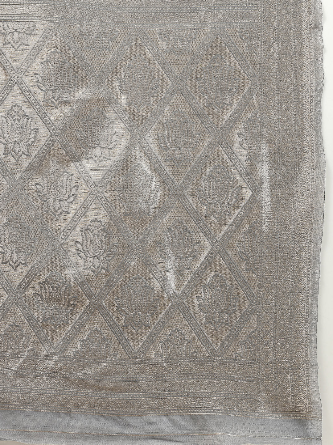 Ethnic Motifs Woven Design Zari Linen Blend Banarasi Saree