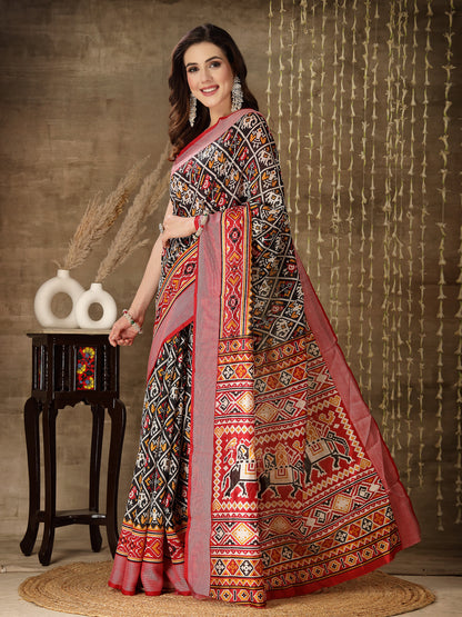 Patola Print Cotton Blend Saree
