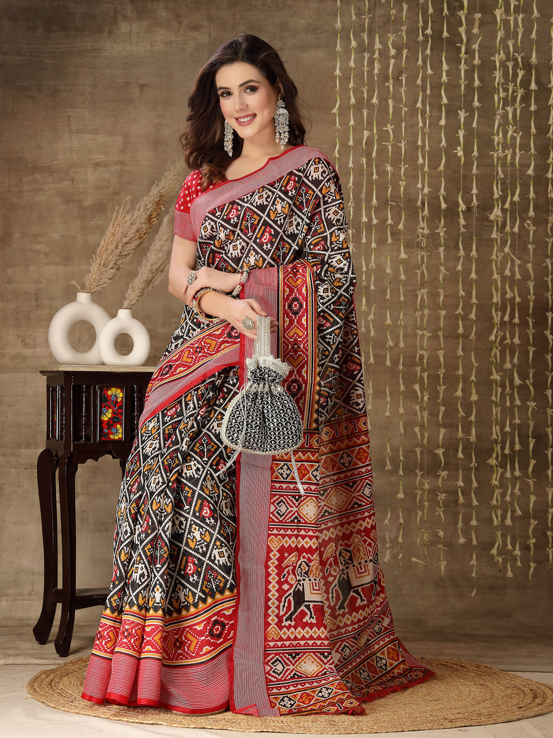 Patola Print Cotton Blend Saree (Pre-Order)