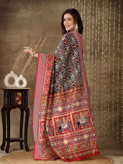 Patola Print Cotton Blend Saree (Pre-Order)