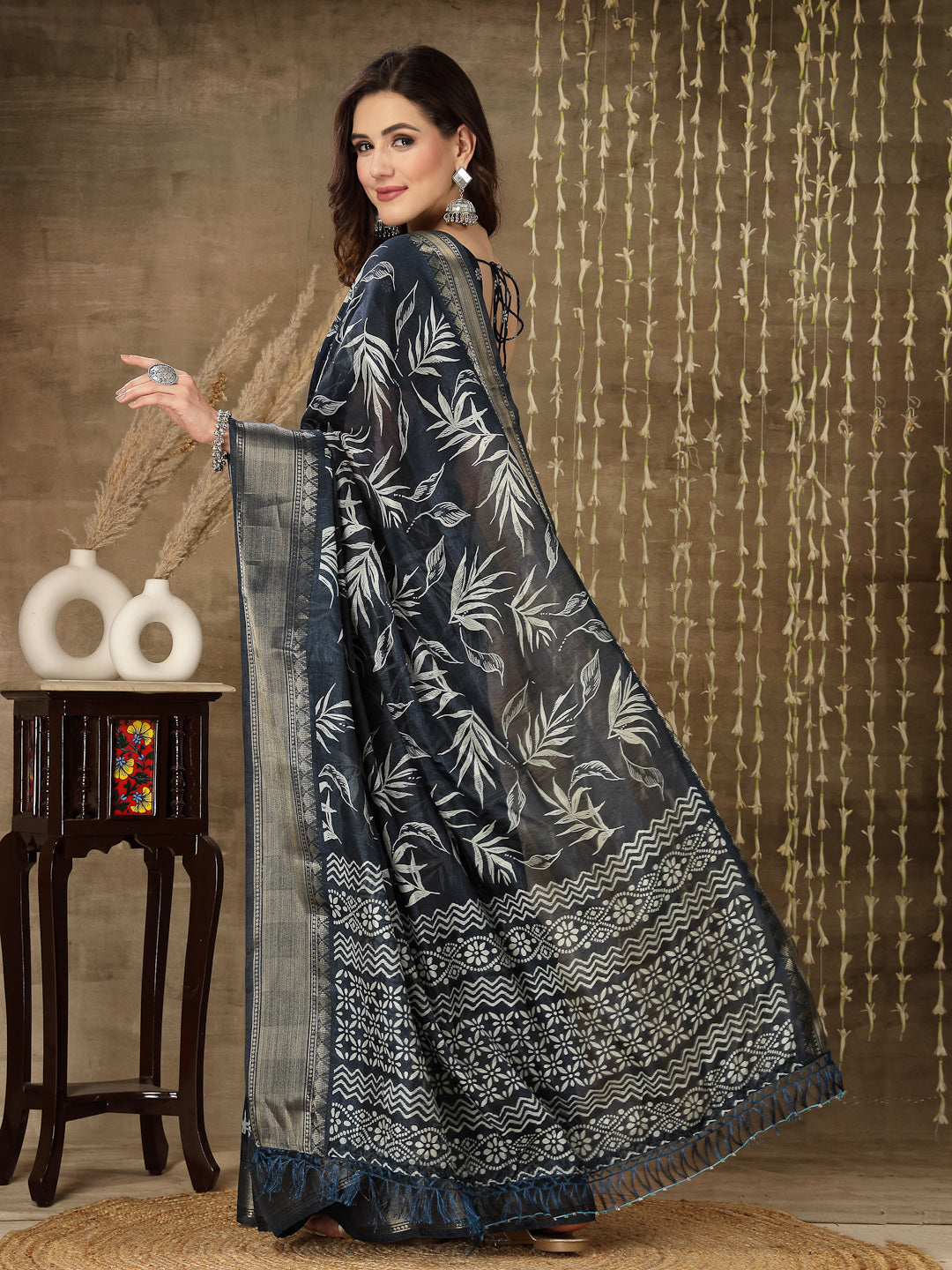 Paisley Print Cotton Blend Saree (Pre-Order)