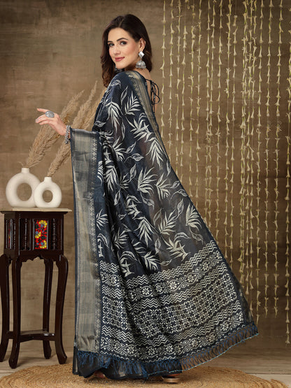 Paisley Print Cotton Blend Saree (Pre-Order)
