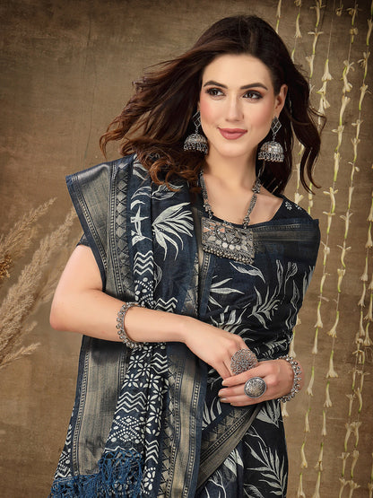 Paisley Print Cotton Blend Saree (Pre-Order)