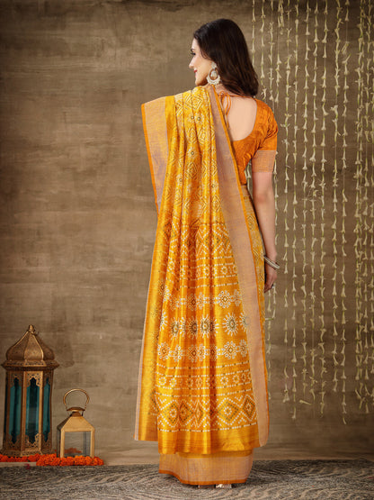 Digital Print Cotton Blend Saree (Pre-Order)