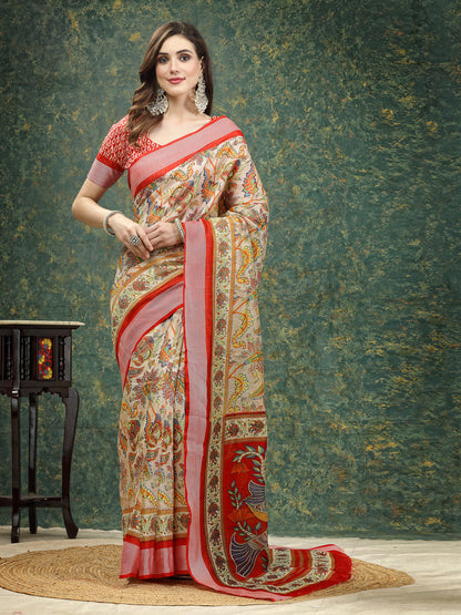 Digital Print Cotton Blend Saree (Pre-Order)