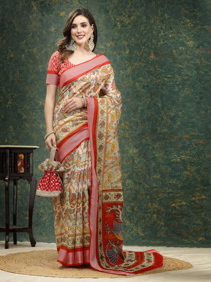 Digital Print Cotton Blend Saree (Pre-Order)