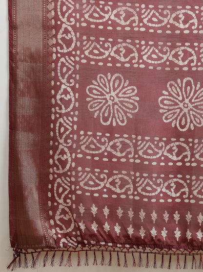 Batik Print Cotton Blend Saree (Pre-Order)
