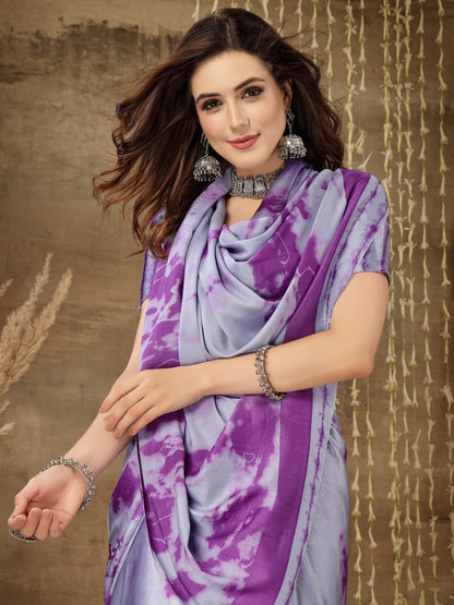 Tie & Dye Print Satin Saree