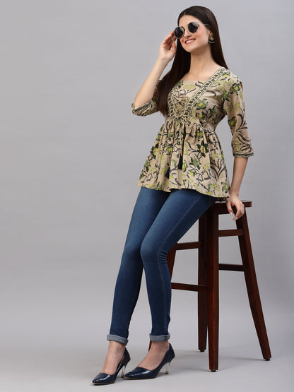 Floral Printed Cotton Top (Pre-Order)
