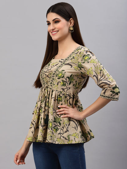 Floral Printed Cotton Top (Pre-Order)