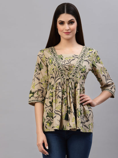 Floral Printed Cotton Top (Pre-Order)