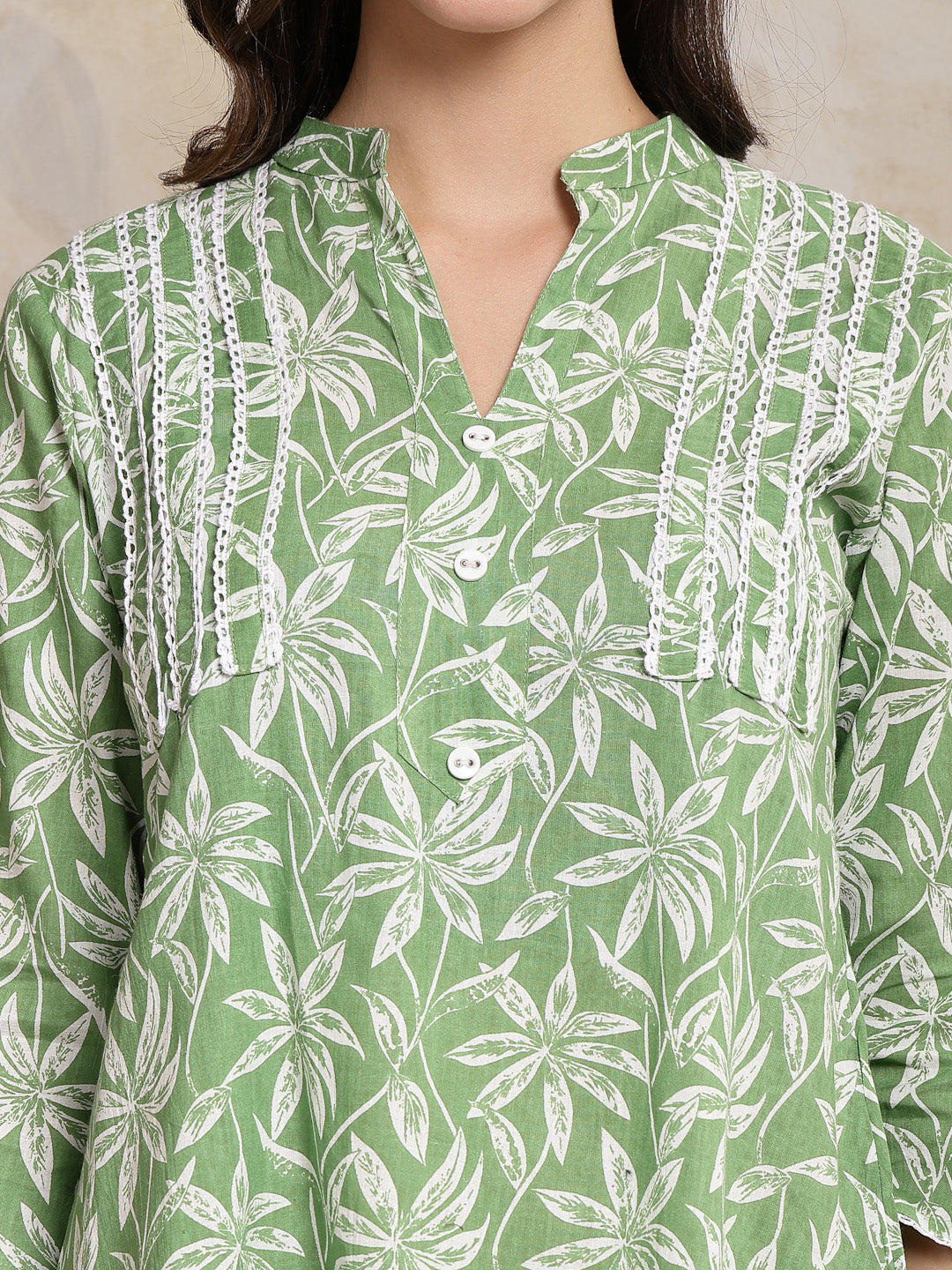 Tropical Printed Cotton Empire Top (Pre-Order)