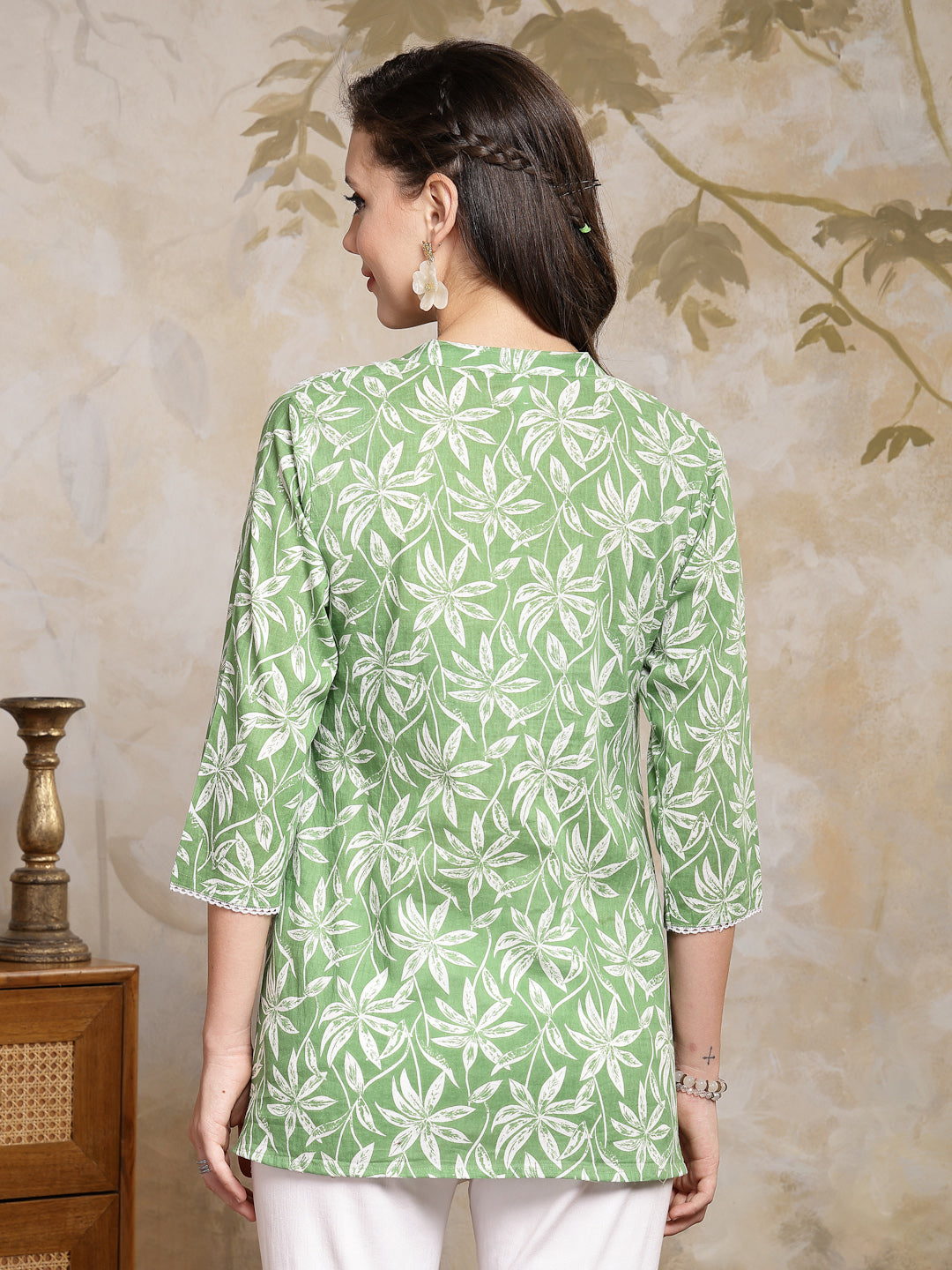 Tropical Printed Cotton Empire Top (Pre-Order)