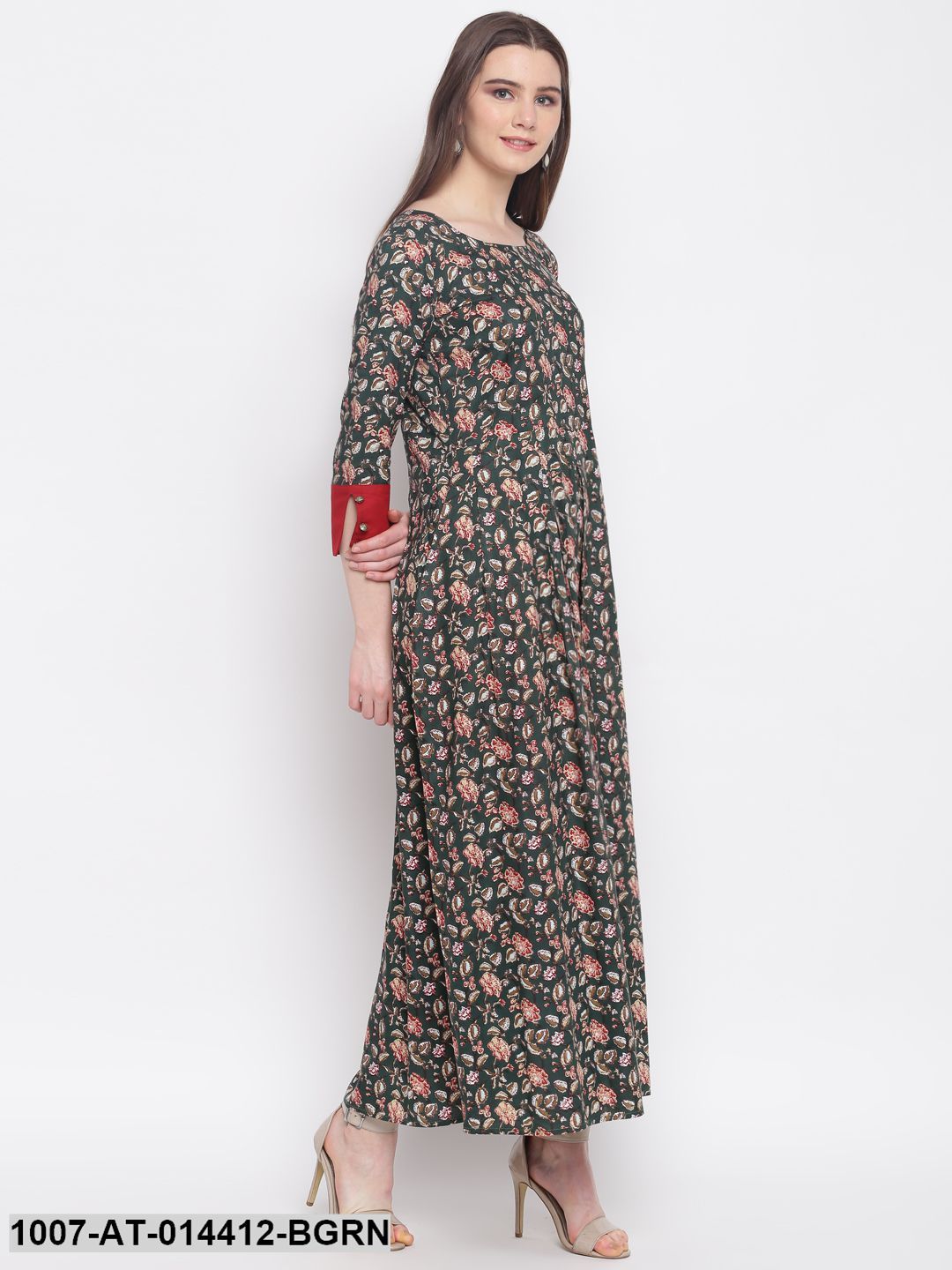 Kalamkari Print Rayon Kurta Dress (Green) (Pre-Order)