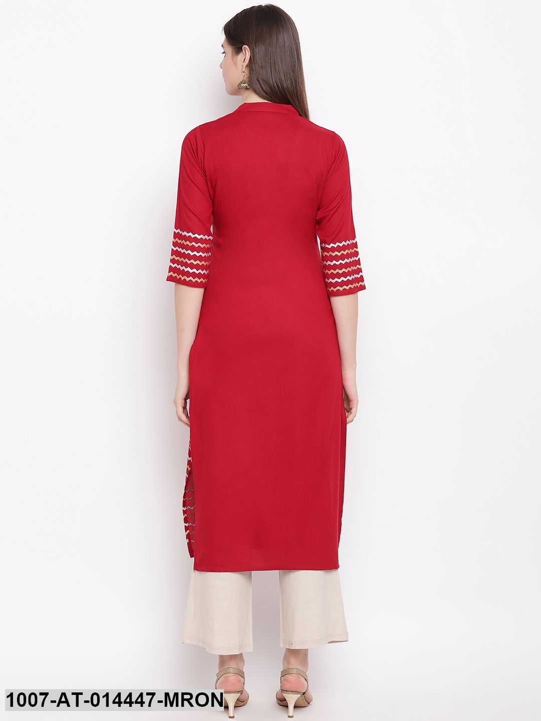 Hand Block Print Cotton Straight Kurta (Maroon) (Pre-Order)