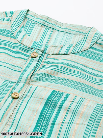 Striped Cotton Straight Kurta (Grey) (Pre-Order)