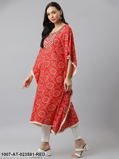 Bandhani Print Rayon Kaftan Kurta (Pre-Order)