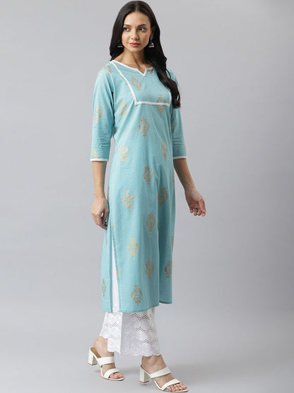 Khari Printed Cotton Straight Kurta (Pre-Order)