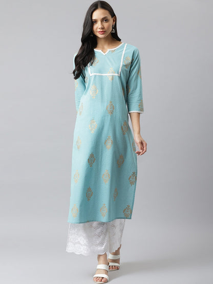Khari Printed Cotton Straight Kurta (Pre-Order)