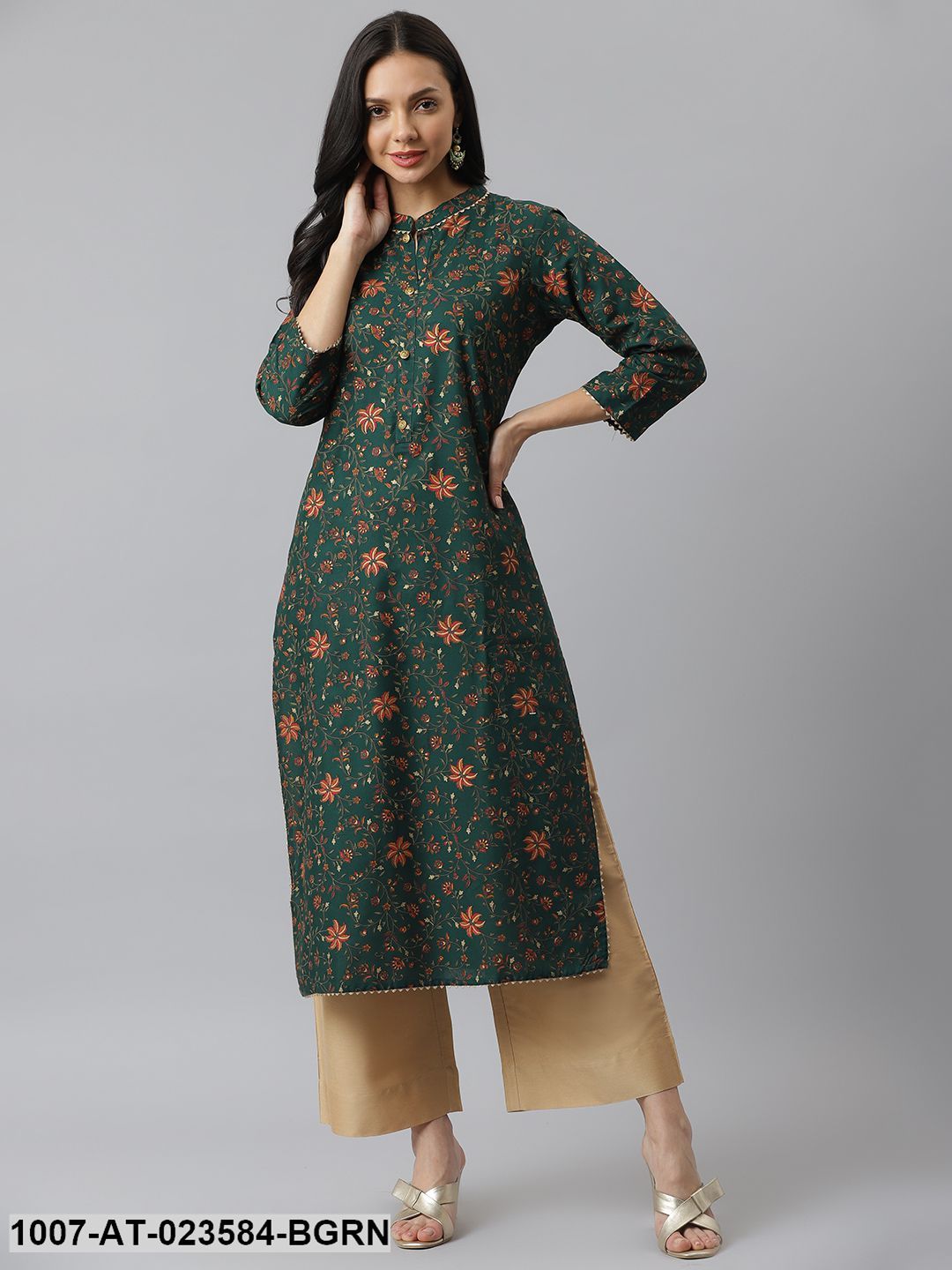 Kalamkari Printed Rayon Straight Kurta (Pre-Order)