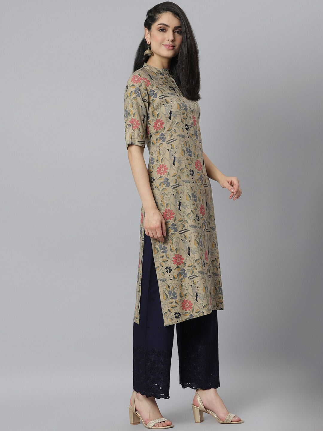 Women's Floral Printed Rayon A-Line Kurta (Pre-Order)