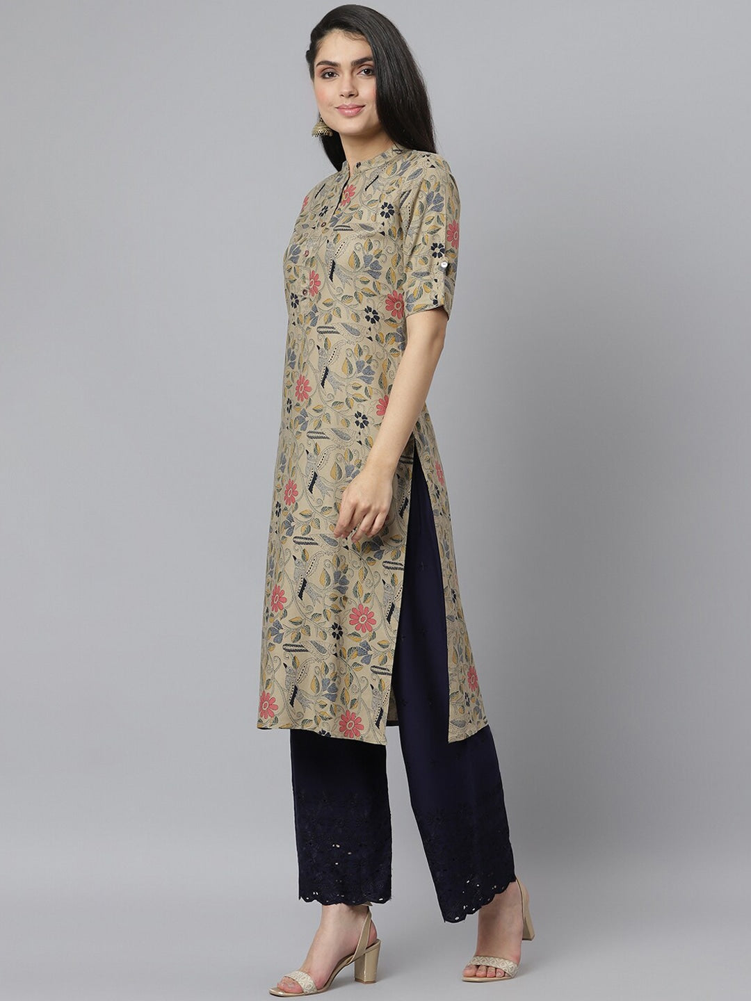Women's Floral Printed Rayon A-Line Kurta (Pre-Order)