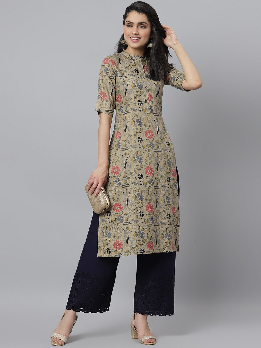 Women's Floral Printed Rayon A-Line Kurta (Pre-Order)