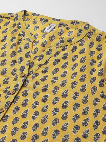 Women's Printed Cotton Slub Straight Kurta (Pre-Order)