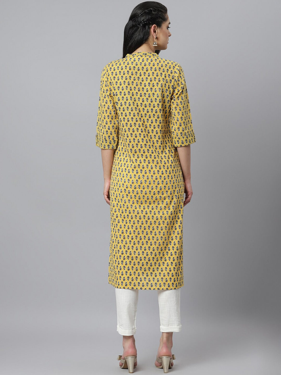 Women's Printed Cotton Slub Straight Kurta (Pre-Order)