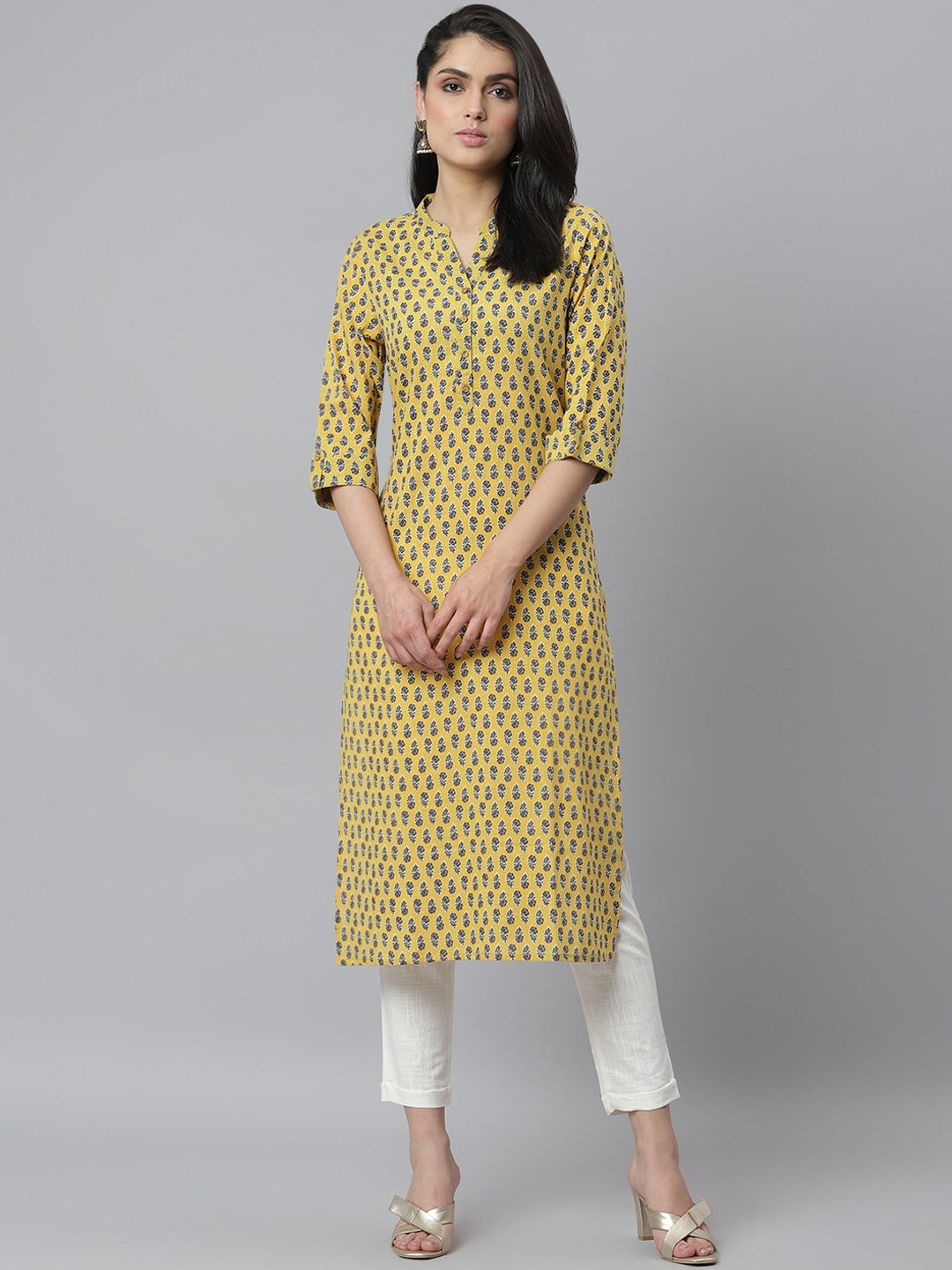 Women's Printed Cotton Slub Straight Kurta (Pre-Order)