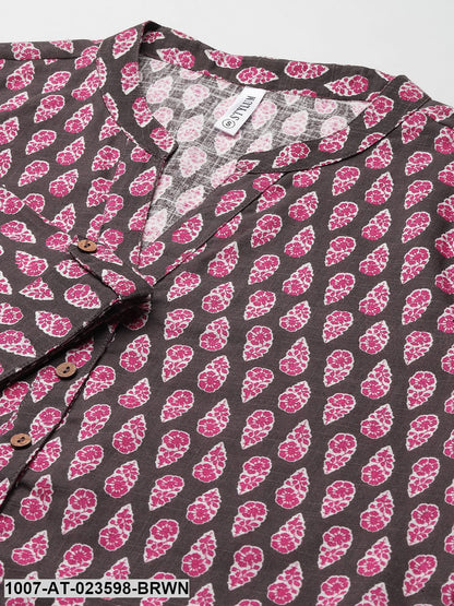 Women's Printed Cotton Slub Straight Kurta (Pre-Order)
